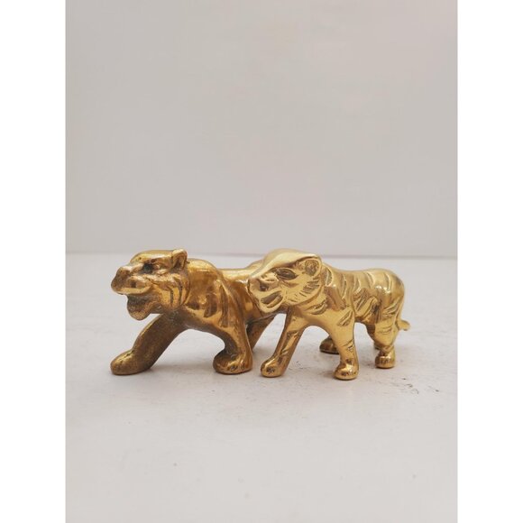 Vintage Brass Tiger Statue Vintage brass lover -Vintage style brass leop… - Picture 2 of 10